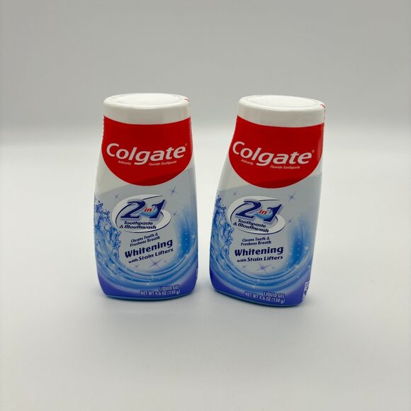 Colgate Anticavity 2in1 Fluoride Toothpaste & Mouthwash Whitening Stain Lifters - Picture 1 of 2